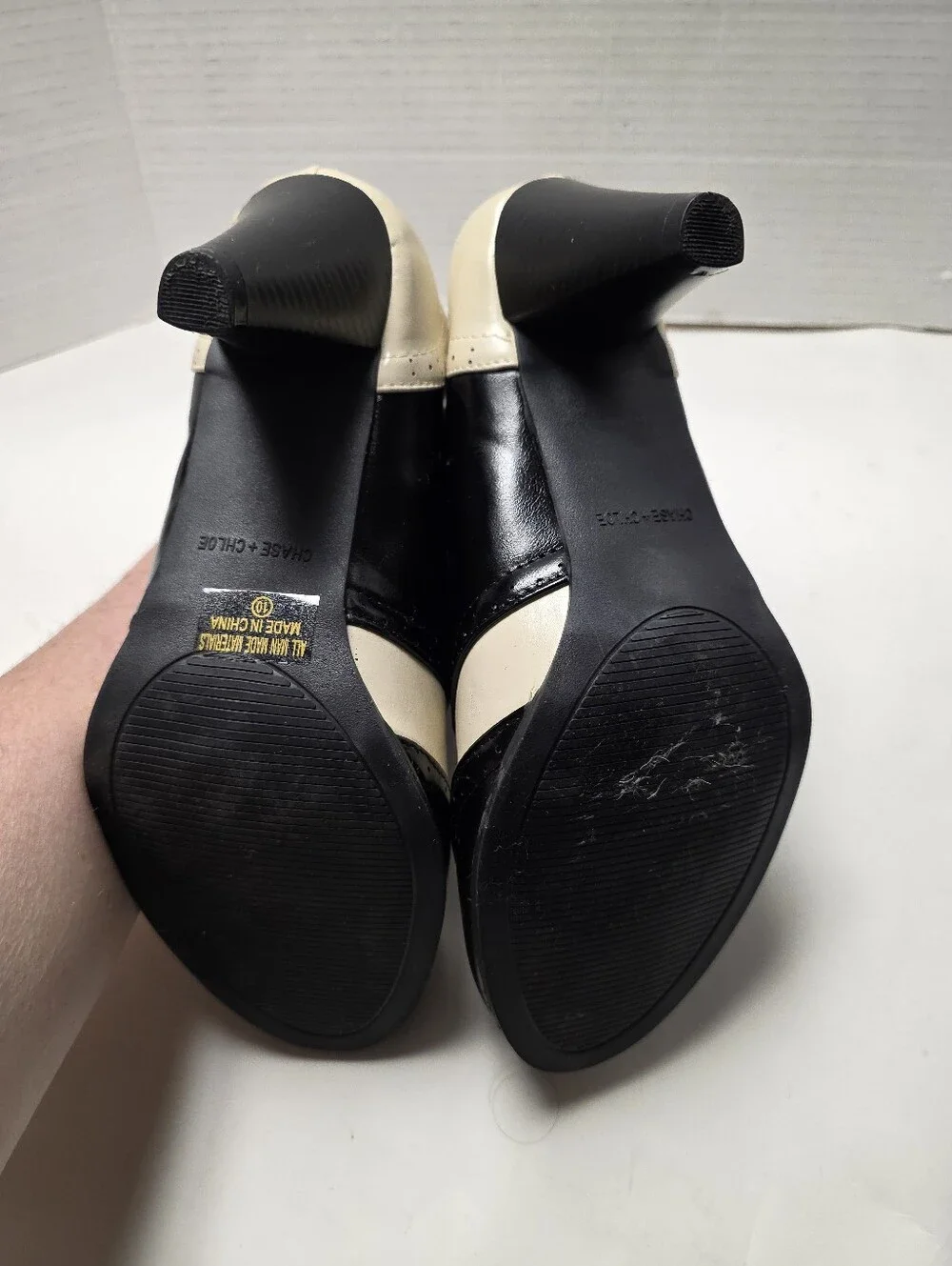 Chase & Chloe Dora 5 Two Tone Retro Style Heeled Shoes Sz 10
